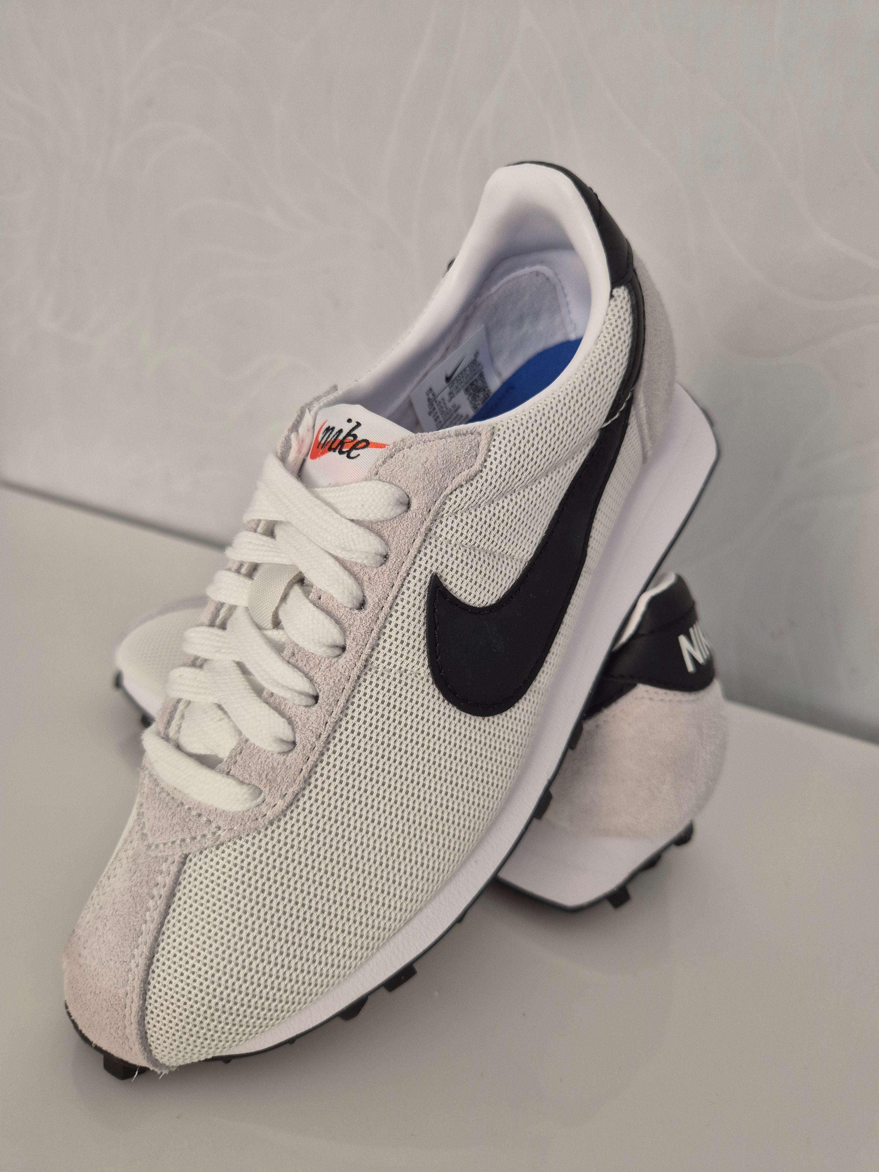 (Neue) NIKE Damen Low-Top-Sneaker Damen Retro Turnschuhe mit Echtleder Lauf-Schuhe  Weiß/Grau 37 1/2